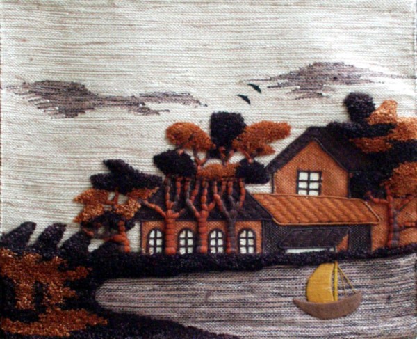 jute wool wall hanging home sweet home
